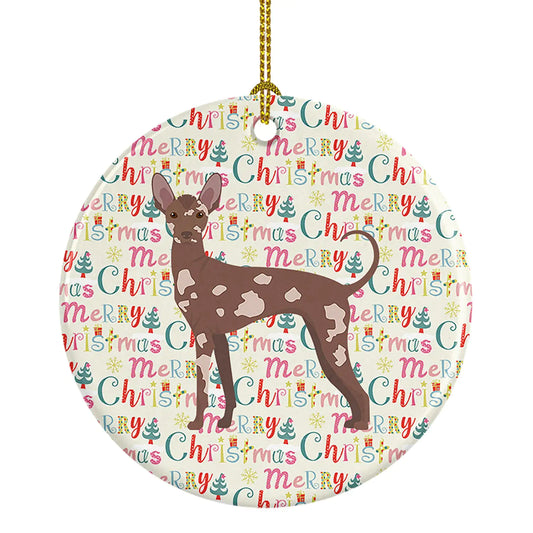 Mexican Hairless Dog #2 Merry Christmas Ceramic Ornament